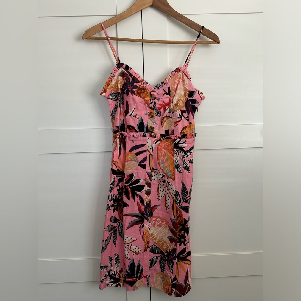 Farm Rio pink pineapple mini dress